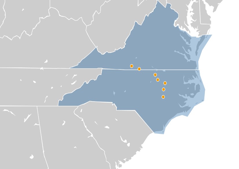 Duke Coverage Map Duke Telestroke Network | Duke Department of Neurology
