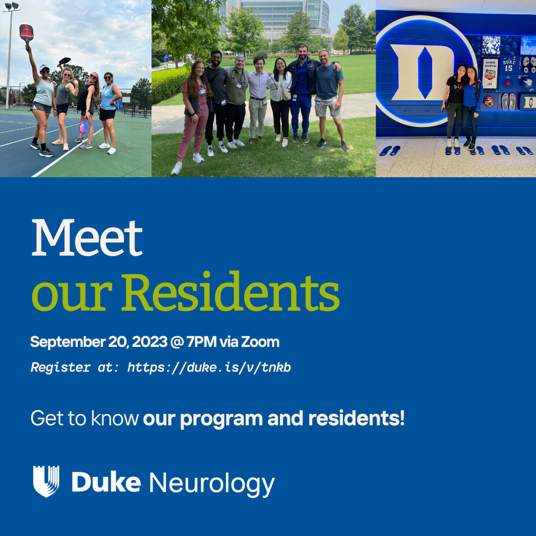 Duke Neurology Meet Our Residents Infographic