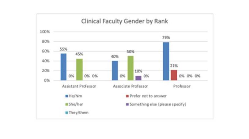 Census Bar Chart of Clinical Faculty Gender by Rank