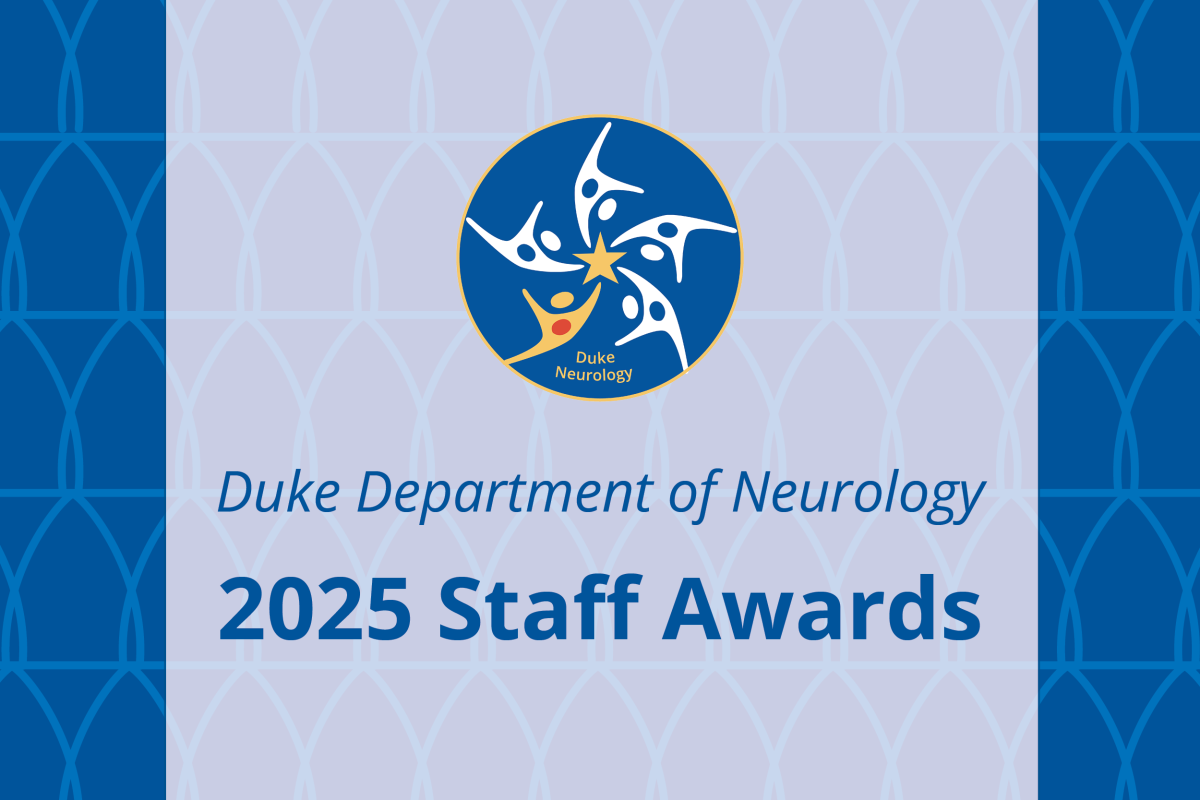 Duke Department of Neurology 2025 Staff Awards with emblem.