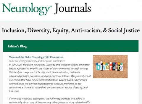 Neurology Journals D&I Articles Screen Shot