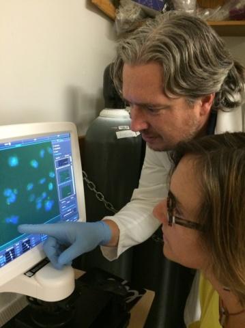 Zac and Nicole Calakos in Lab