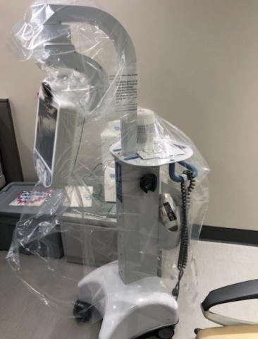 DRH Robot Draped in Plastic