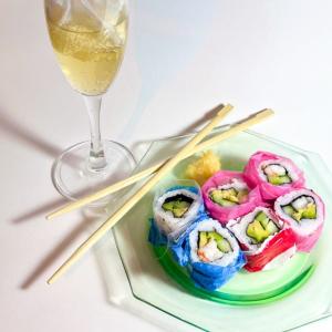 Sushi and champagne